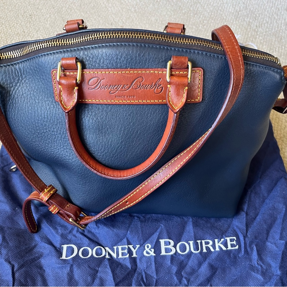 Downey & Bourke two tone luxury florentine leather handbag